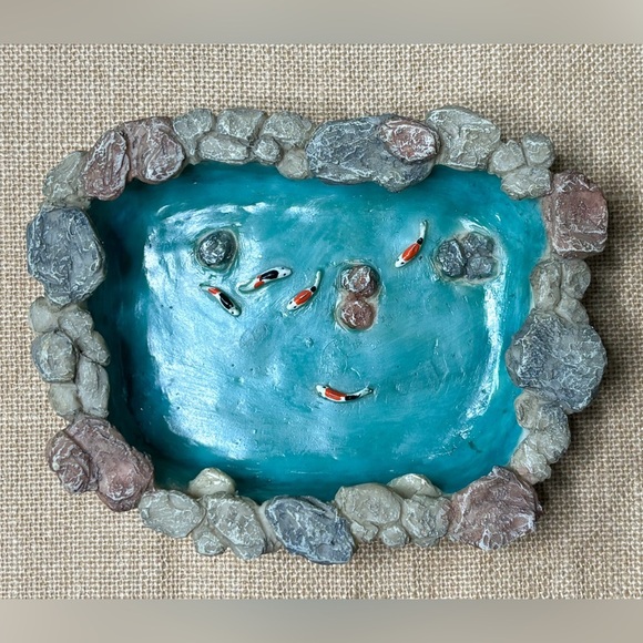 Resin Koi Fish Pond Decoration Decorative Figure Whimsical Eclectic Peaceful - Picture 1 of 4